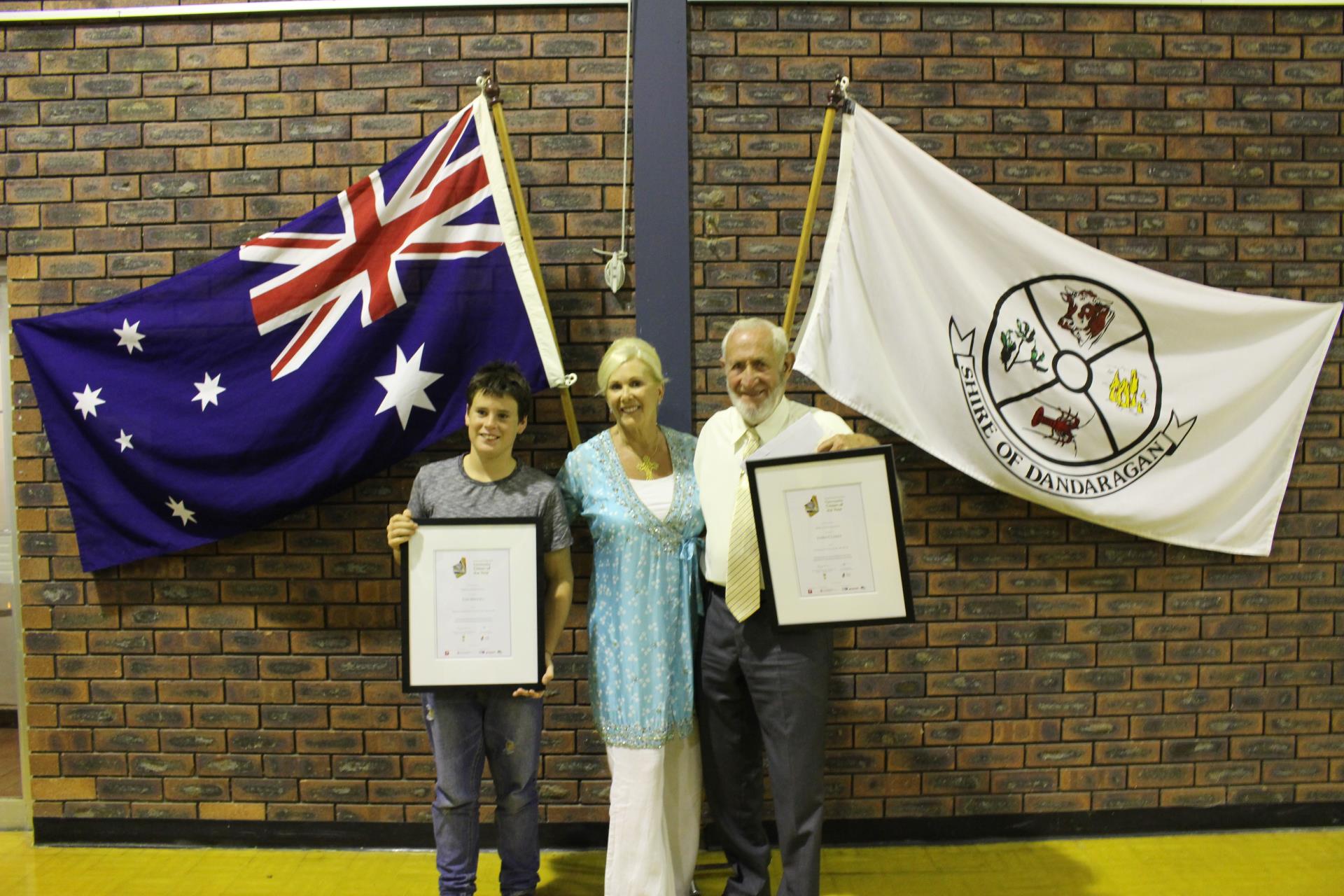 2016 Citizen of the Year and Young Citizen of the Year winners for Shire of Dandaragan