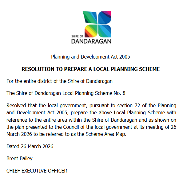 RESOLUTION TO PREPARE A LOCAL PLANNING SCHEME
