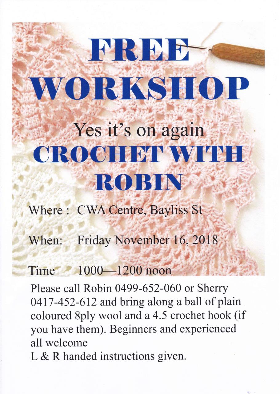 CWA Crochet Workshop (Jurien Bay)