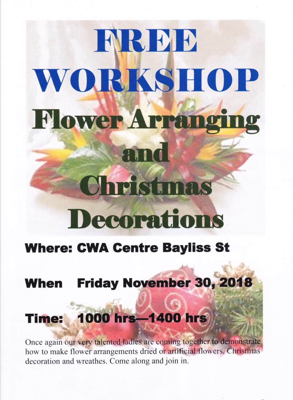 Flower Arranging and Christmas Decorations Workshop (Jurien Bay)