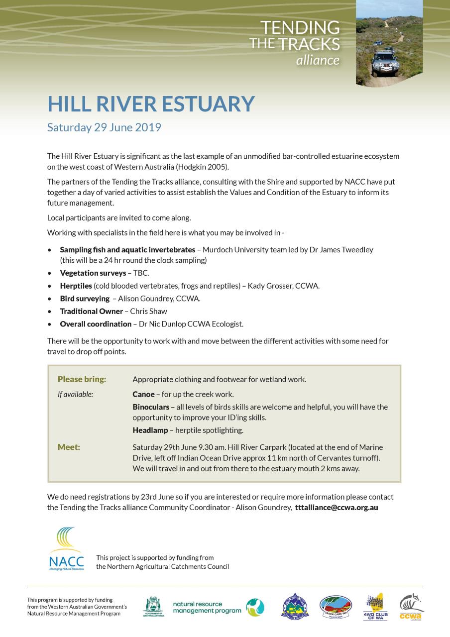 Hill River Estuary activities